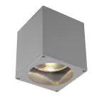 SLV Big Theo Plafond Spot Aluminium Gris | Extérieur - IP44 - Convient pour 1x GU10 Max. 75W - Dimmable
